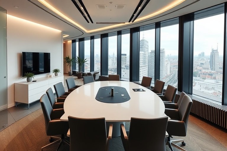 Boardroom with city view